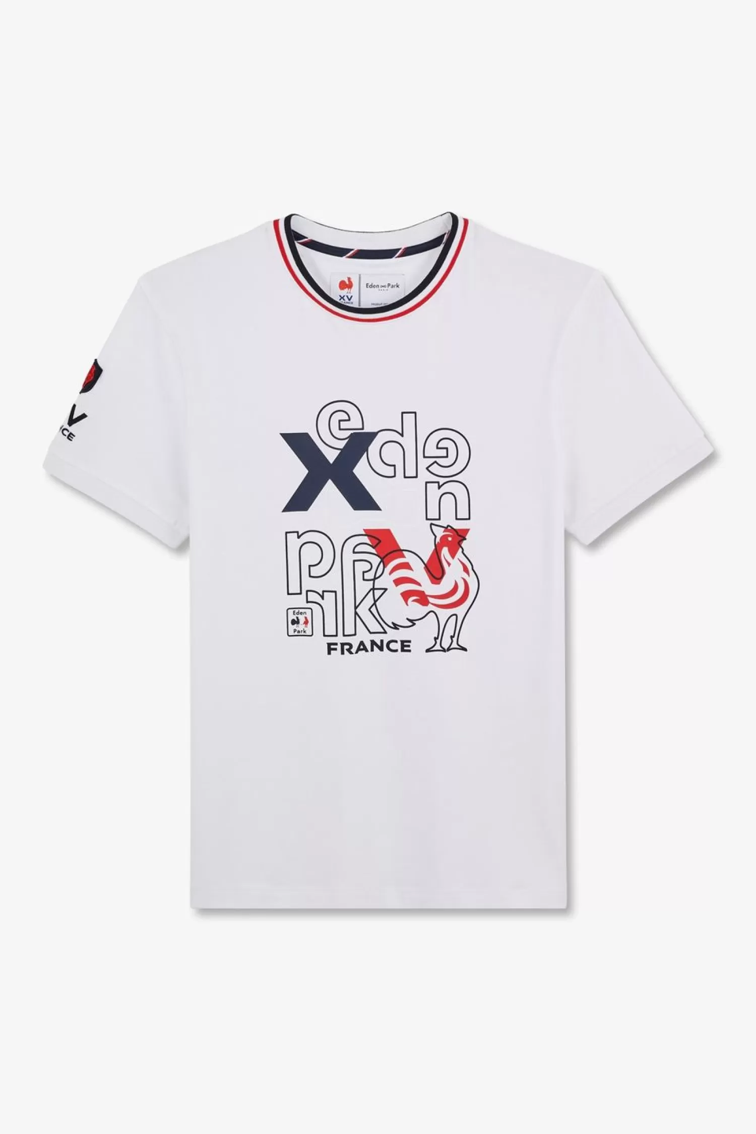 Eden Park T-Shirt A Manches Courtes Blanc Imprime Xv De France-Homme T-Shirts