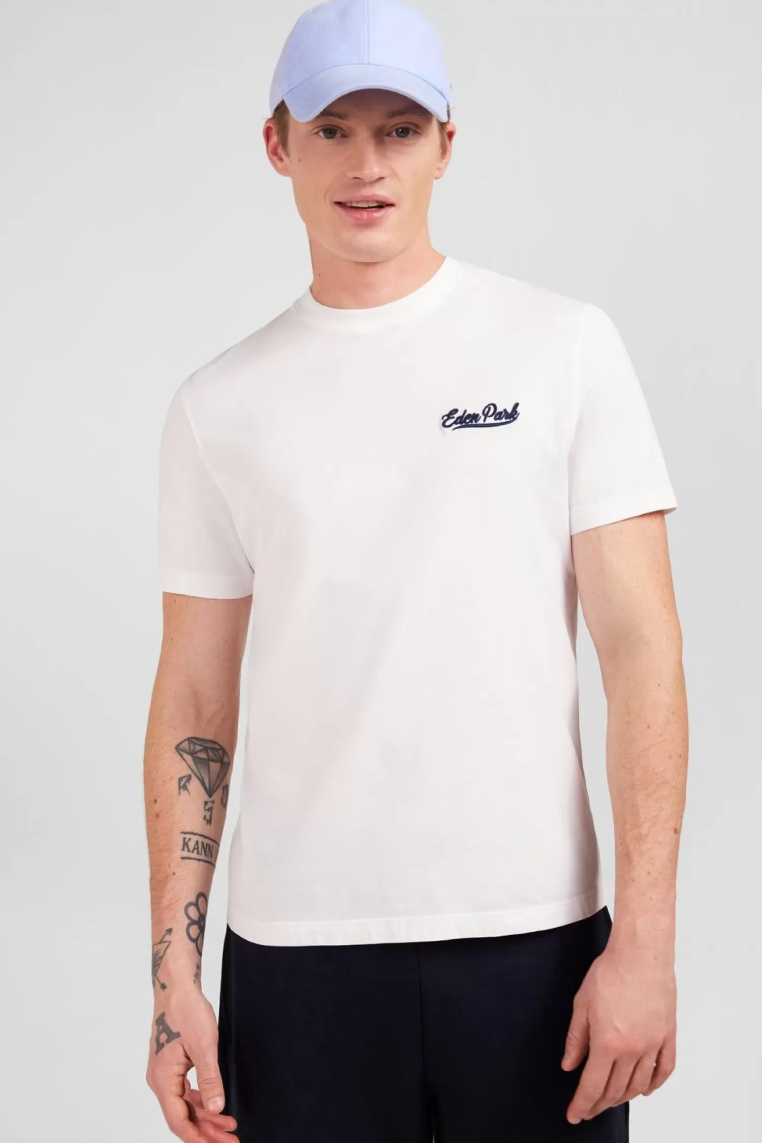 Eden Park T-Shirt Blanc A Broderies-Homme T-Shirts