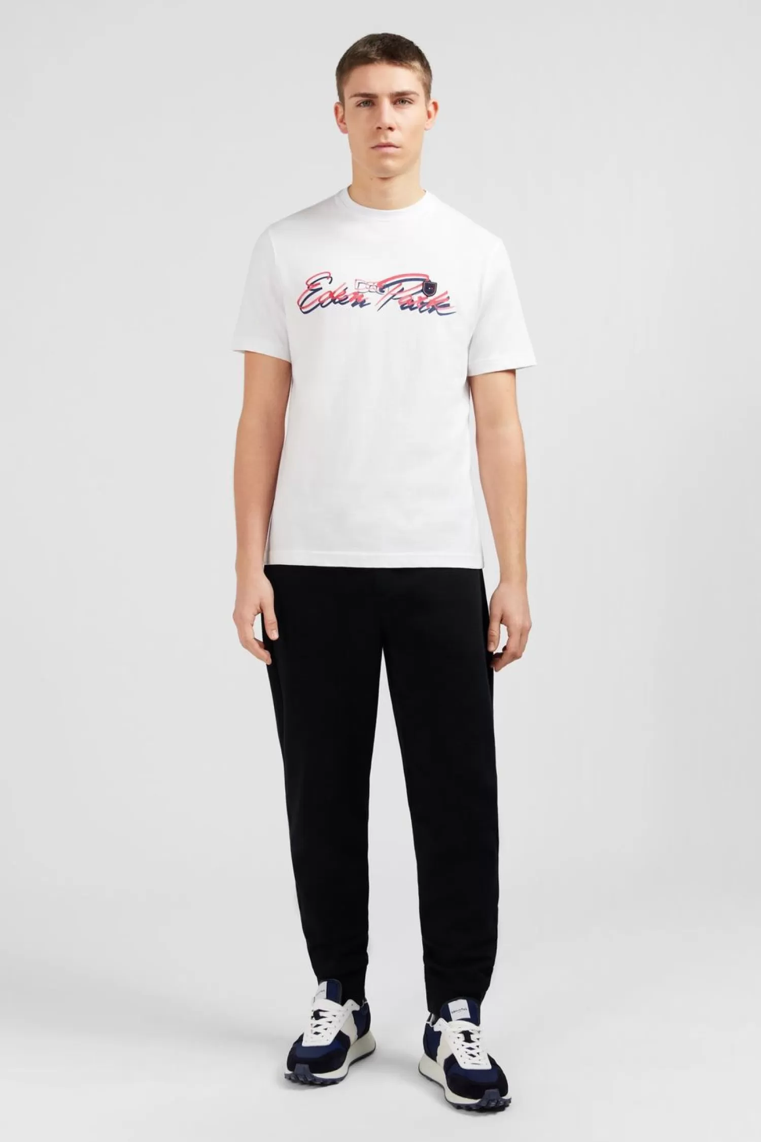 Eden Park T-Shirt Blanc A Double Inscription -Homme T-Shirts