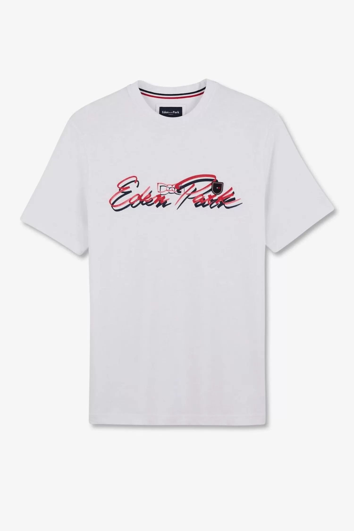 Eden Park T-Shirt Blanc A Double Inscription -Homme T-Shirts