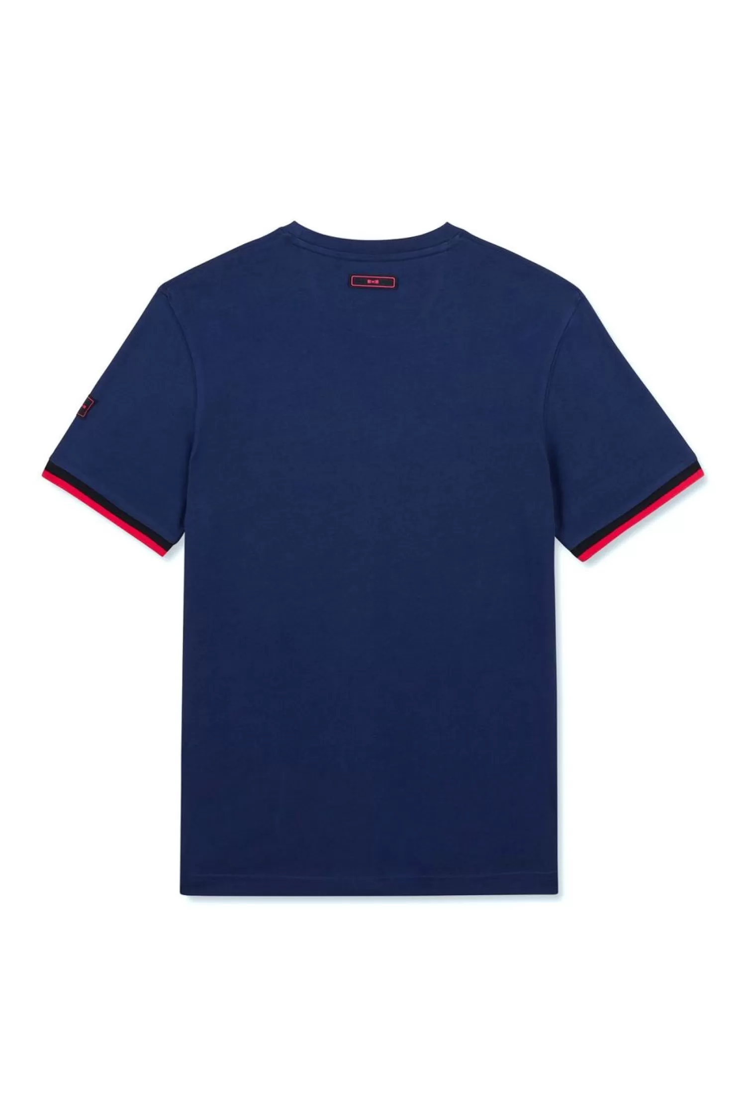 Eden Park T-Shirt Bleu Fonce A Broderie Bicolore-Homme T-Shirts