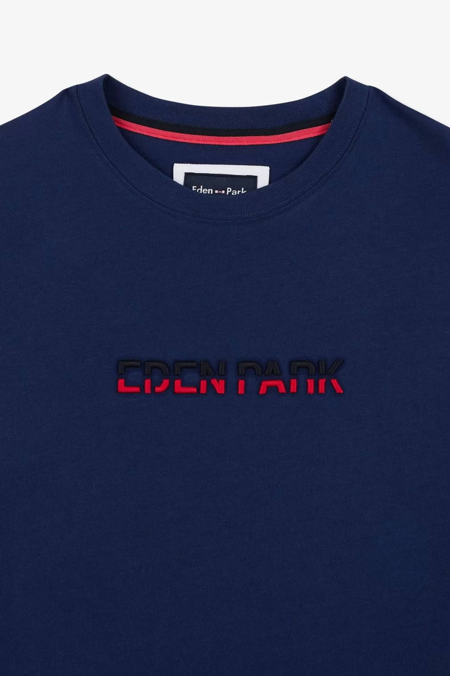 Eden Park T-Shirt Bleu Fonce A Broderie Bicolore-Homme T-Shirts