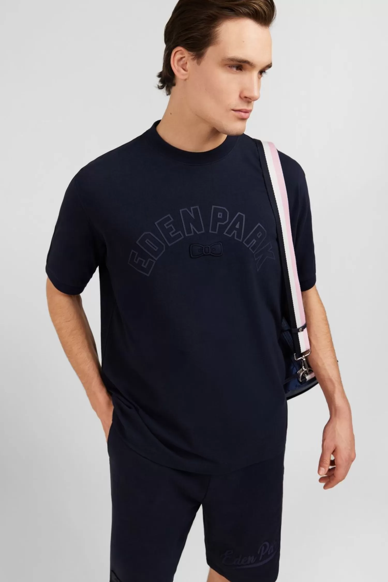 Eden Park T-Shirt Bleu Fonce A Inscription -Homme T-Shirts