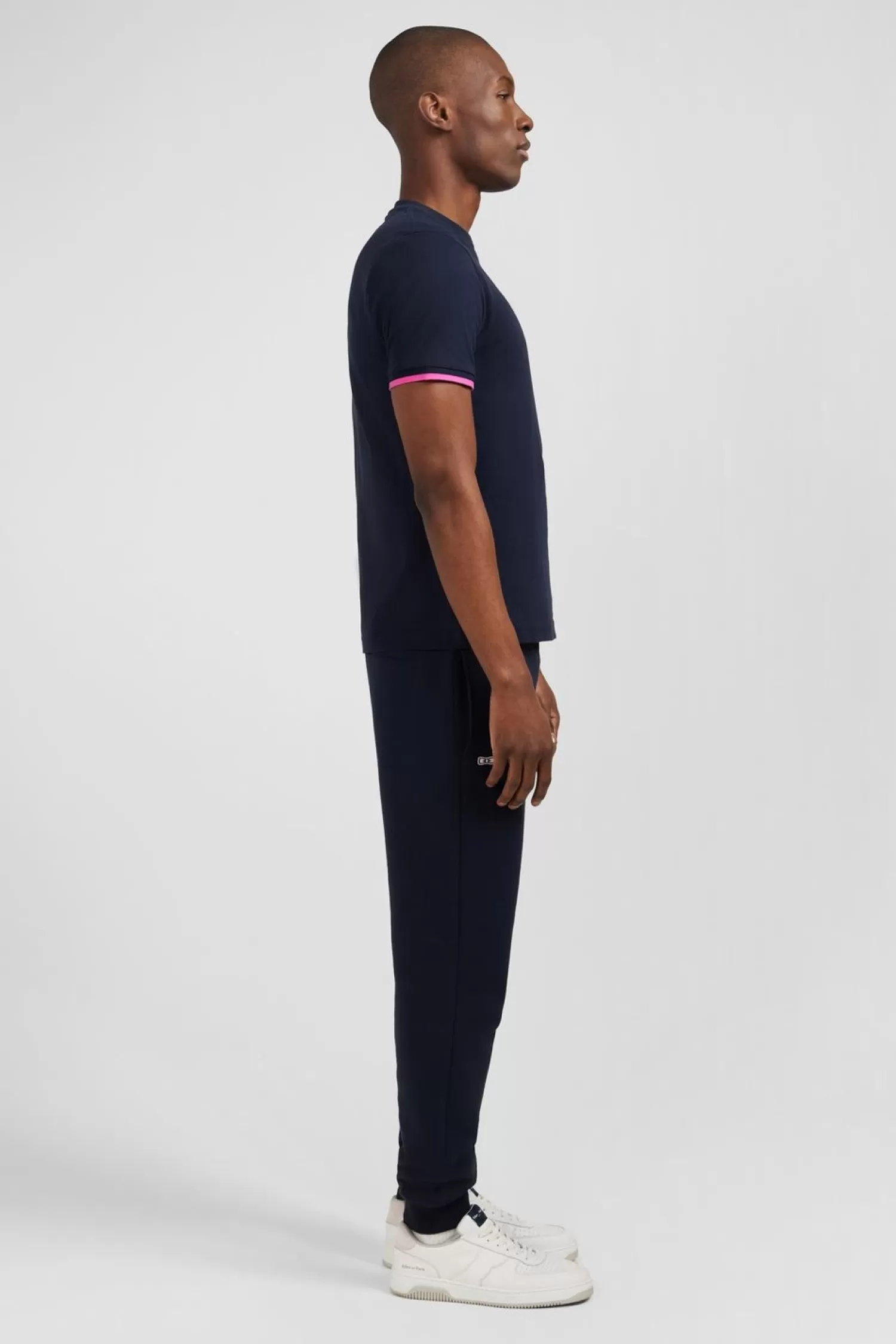 Eden Park T-Shirt Bleu Marine A Broderie Bicolore-Homme T-Shirts