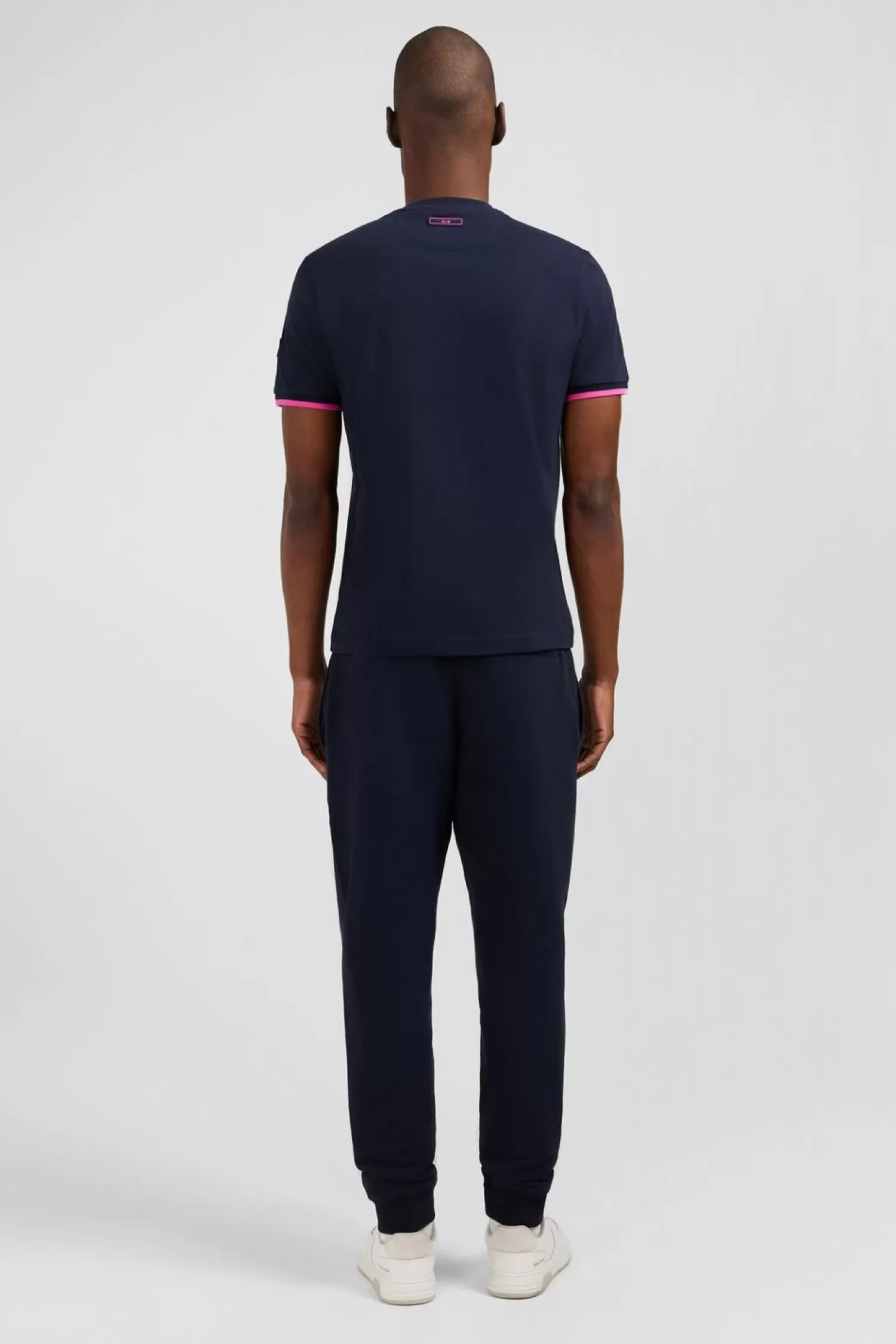 Eden Park T-Shirt Bleu Marine A Broderie Bicolore-Homme T-Shirts