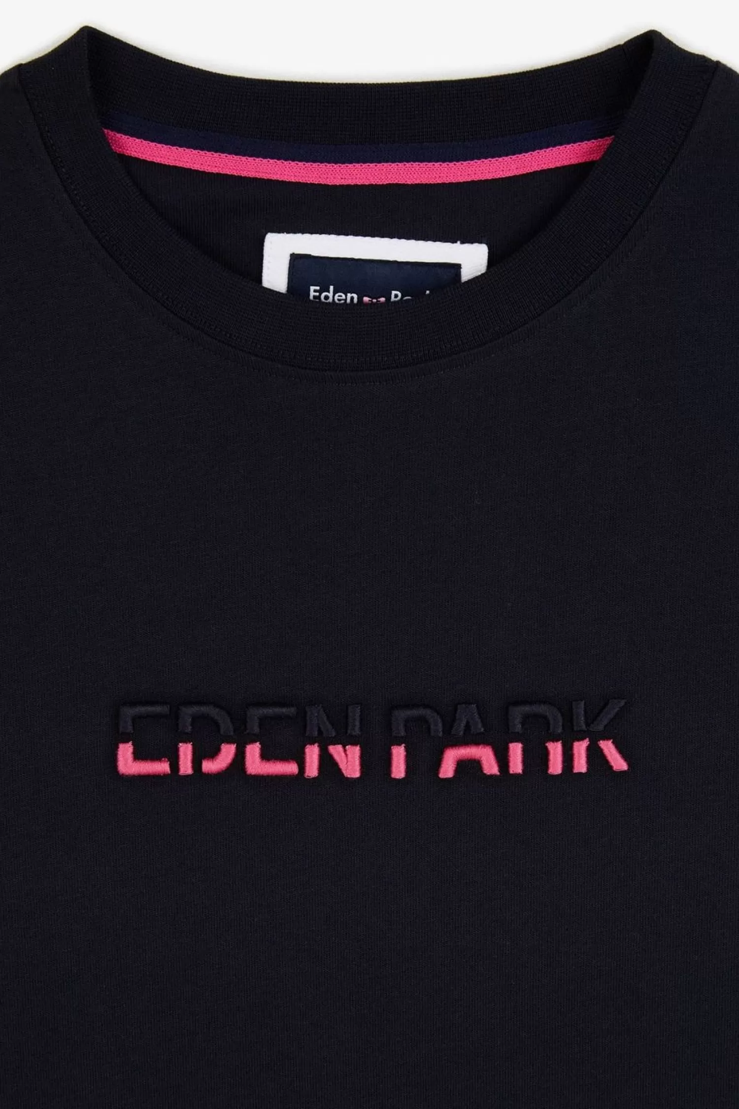 Eden Park T-Shirt Bleu Marine A Broderie Bicolore-Homme T-Shirts