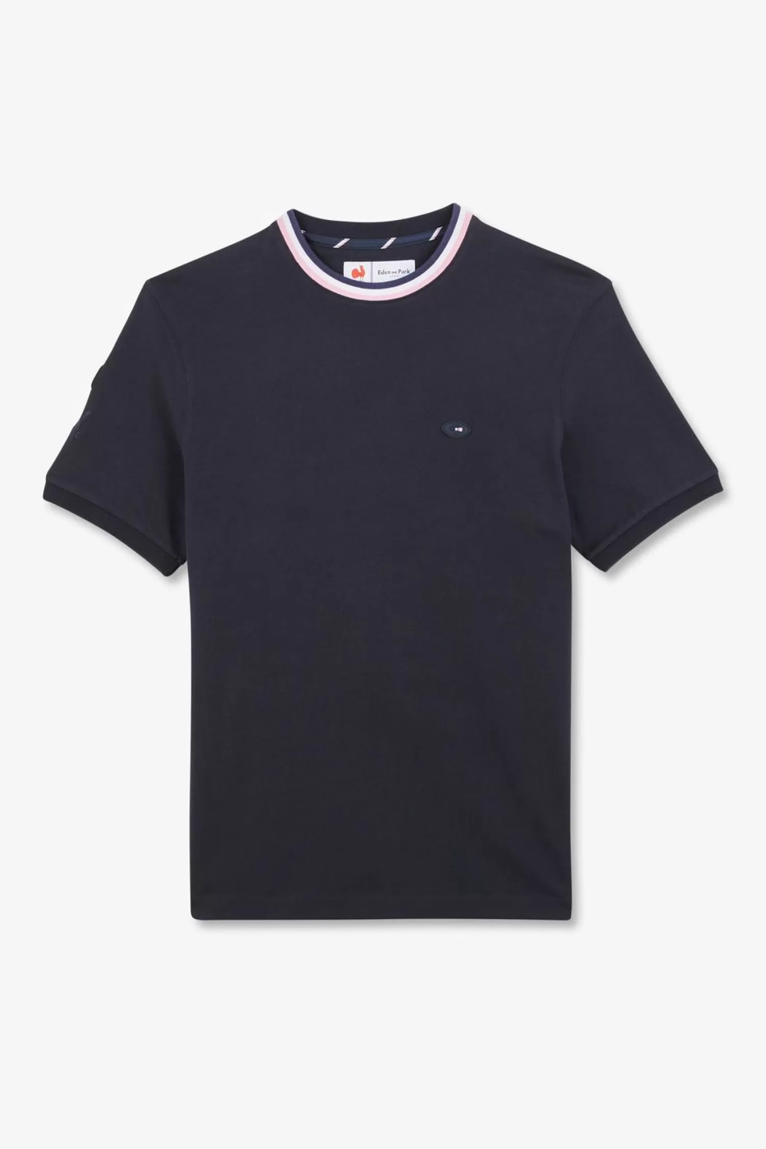 Eden Park T-Shirt Bleu Marine A Coq Xv De France Au Dos-Homme T-Shirts