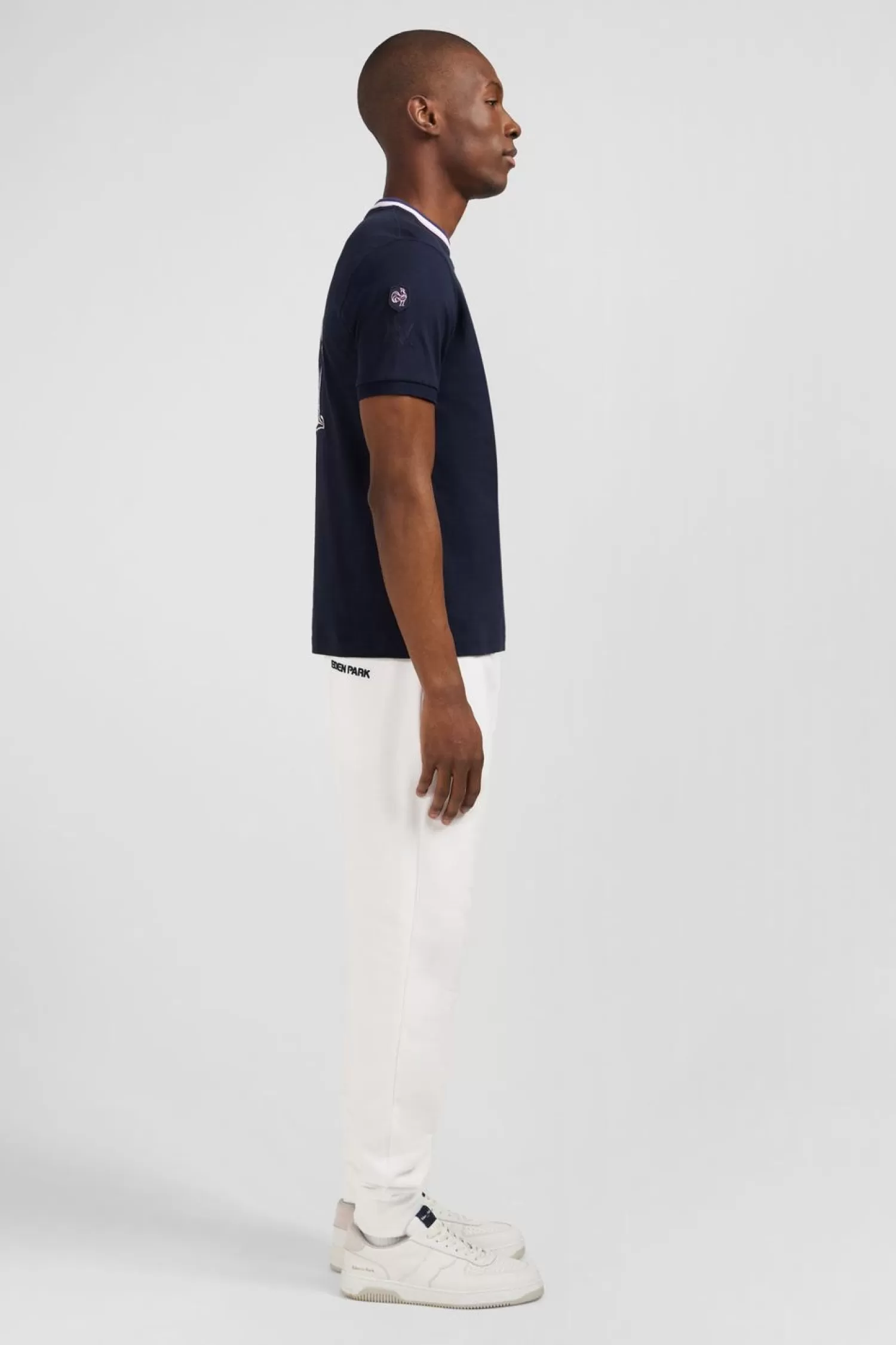 Eden Park T-Shirt Bleu Marine A Coq Xv De France Au Dos-Homme T-Shirts
