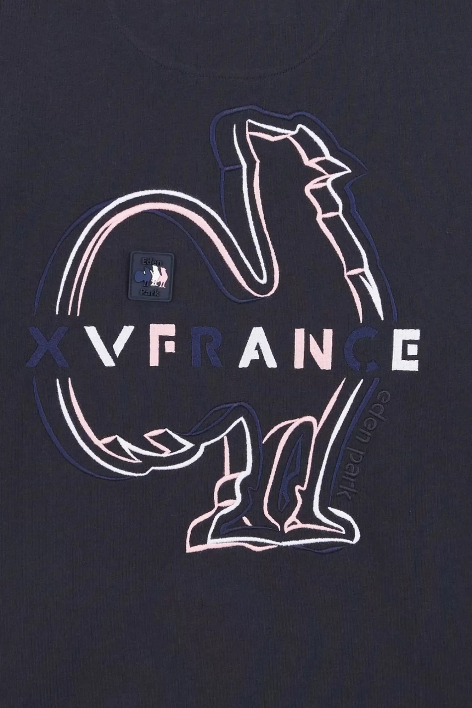 Eden Park T-Shirt Bleu Marine A Coq Xv De France Au Dos-Homme T-Shirts