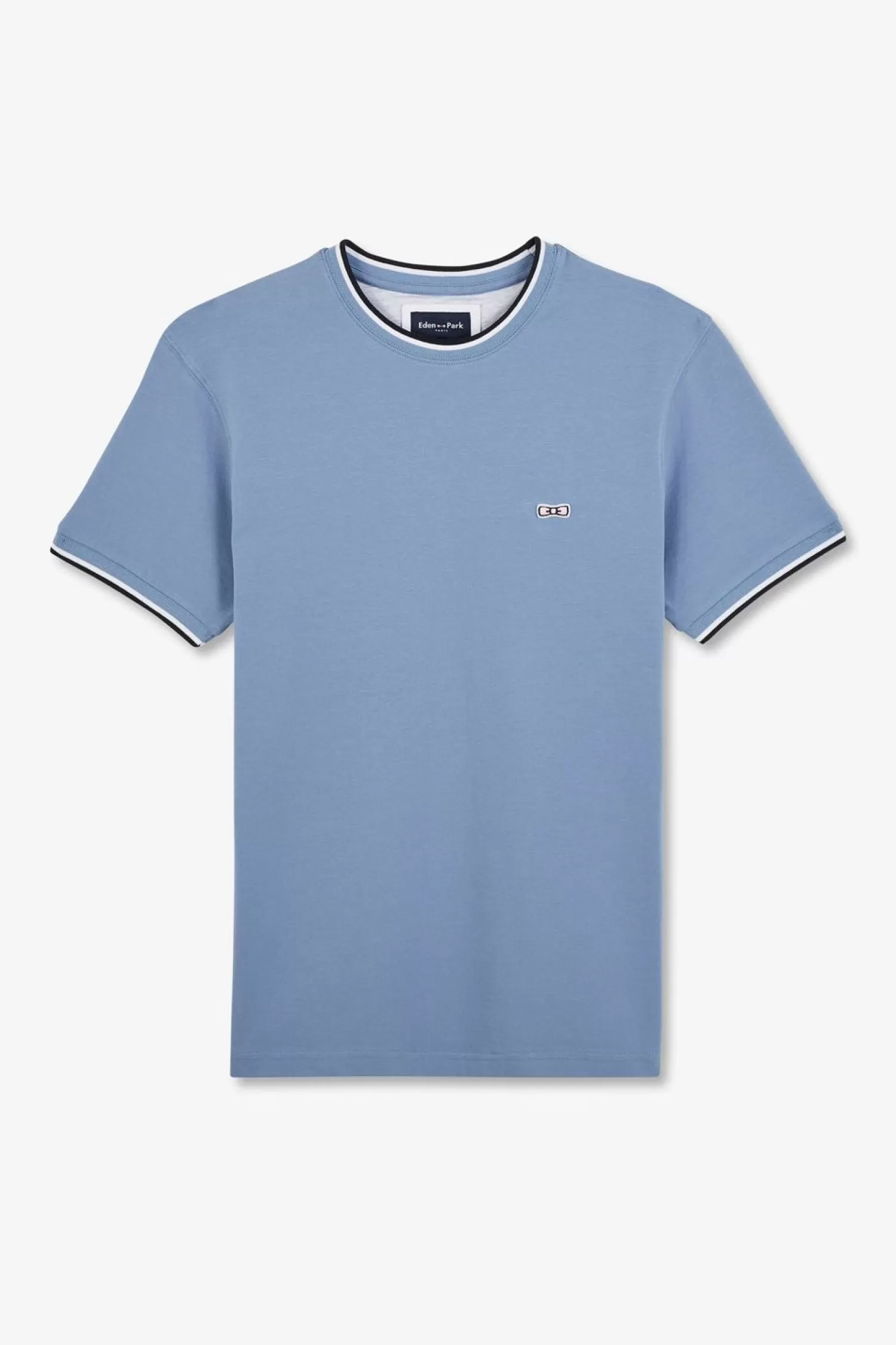 Eden Park T-Shirt Bleu Uni A Manches Courtes-Homme T-Shirts