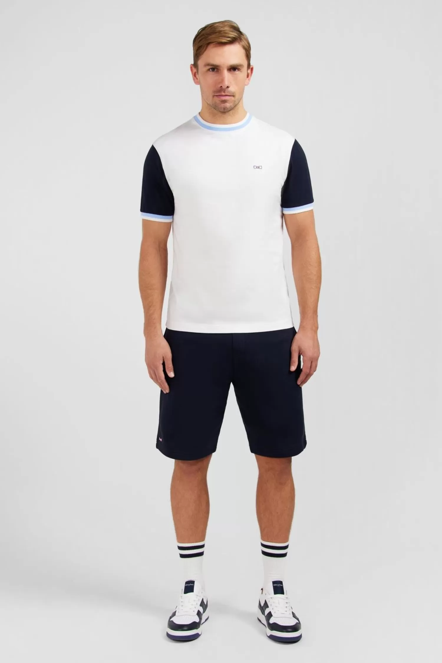 Eden Park T-Shirt Colorblock Blanc A Inscription French Flair-Homme T-Shirts
