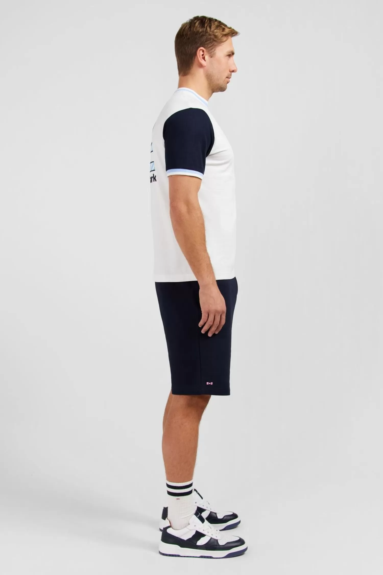 Eden Park T-Shirt Colorblock Blanc A Inscription French Flair-Homme T-Shirts