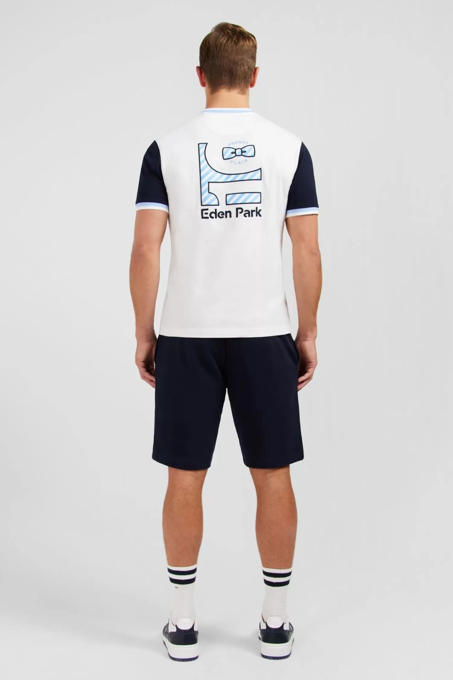 Eden Park T-Shirt Colorblock Blanc A Inscription French Flair-Homme T-Shirts