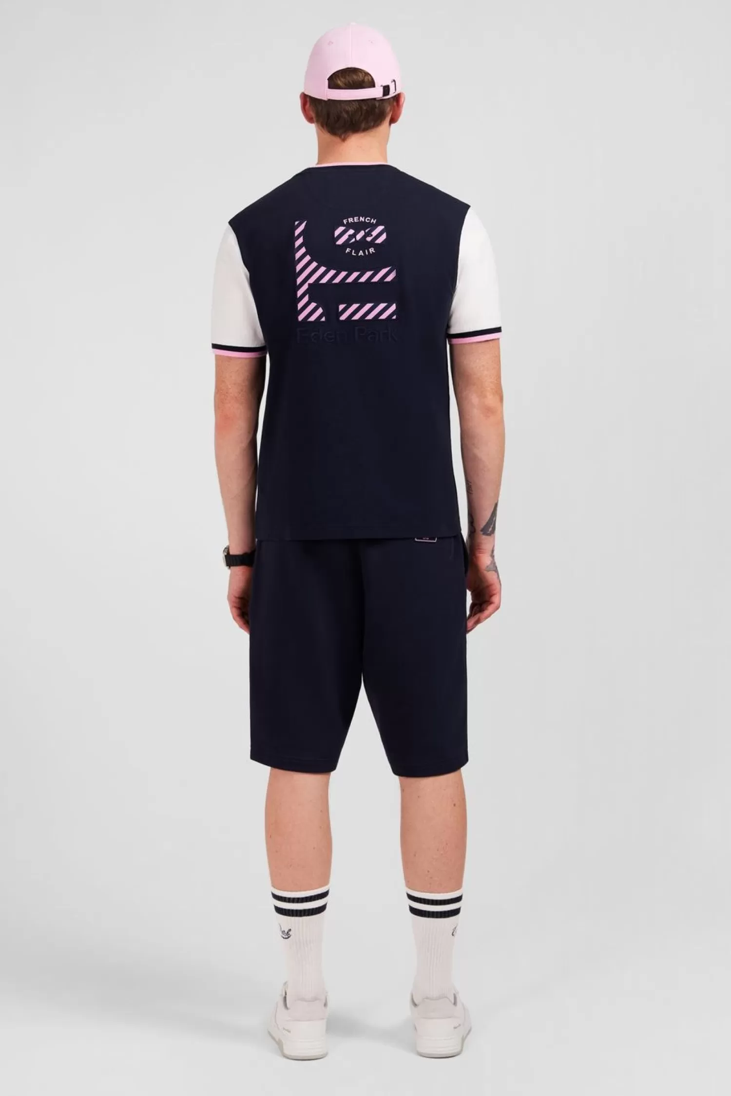 Eden Park T-Shirt Colorblock Bleu A Inscription French Flair-Homme T-Shirts