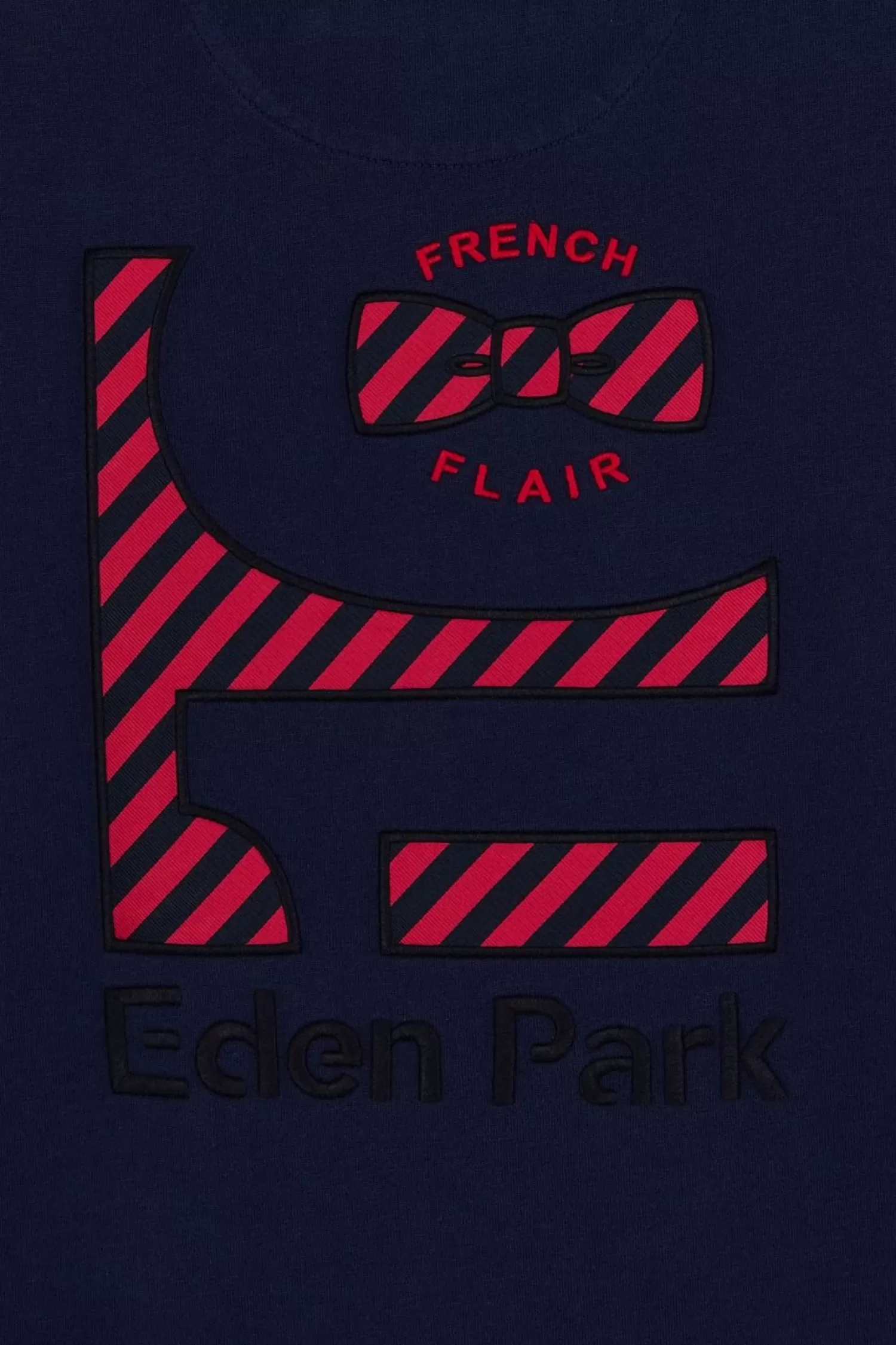 Eden Park T-Shirt Colorblock Bleu Fonce A Inscription French Flair-Homme T-Shirts