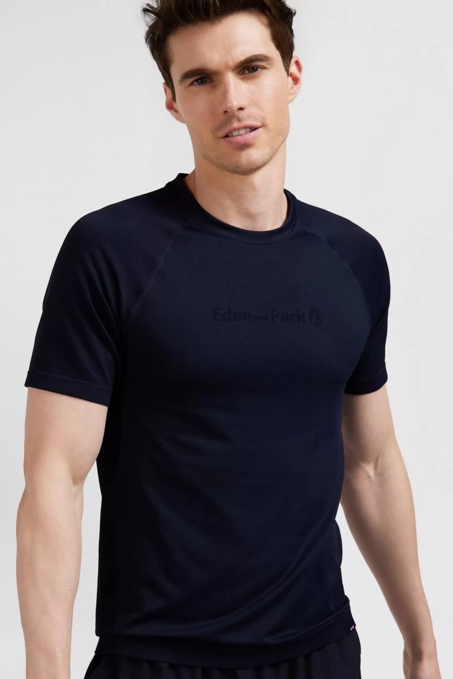 Eden Park T-Shirt De Sport Manches Courtes A Details Cercles Bleu Marine-Homme T-Shirts