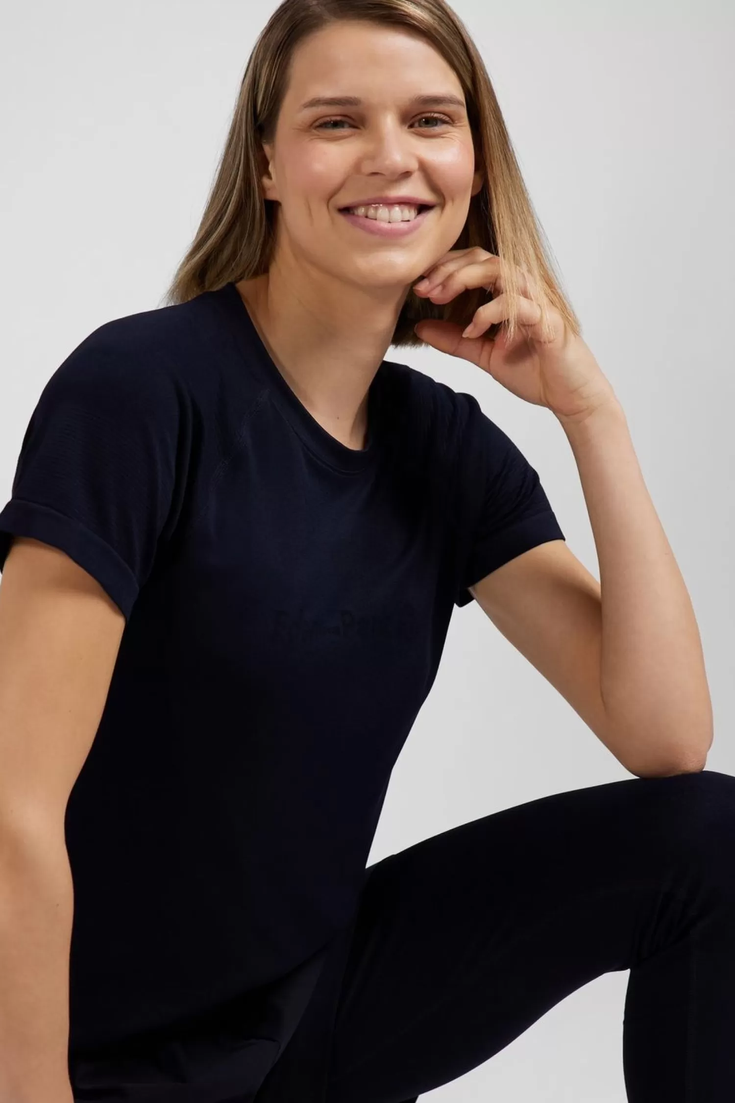 Eden Park T-Shirt De Sport Manches Courtes A Details Cercles Bleu Marine-Femme T-Shirts
