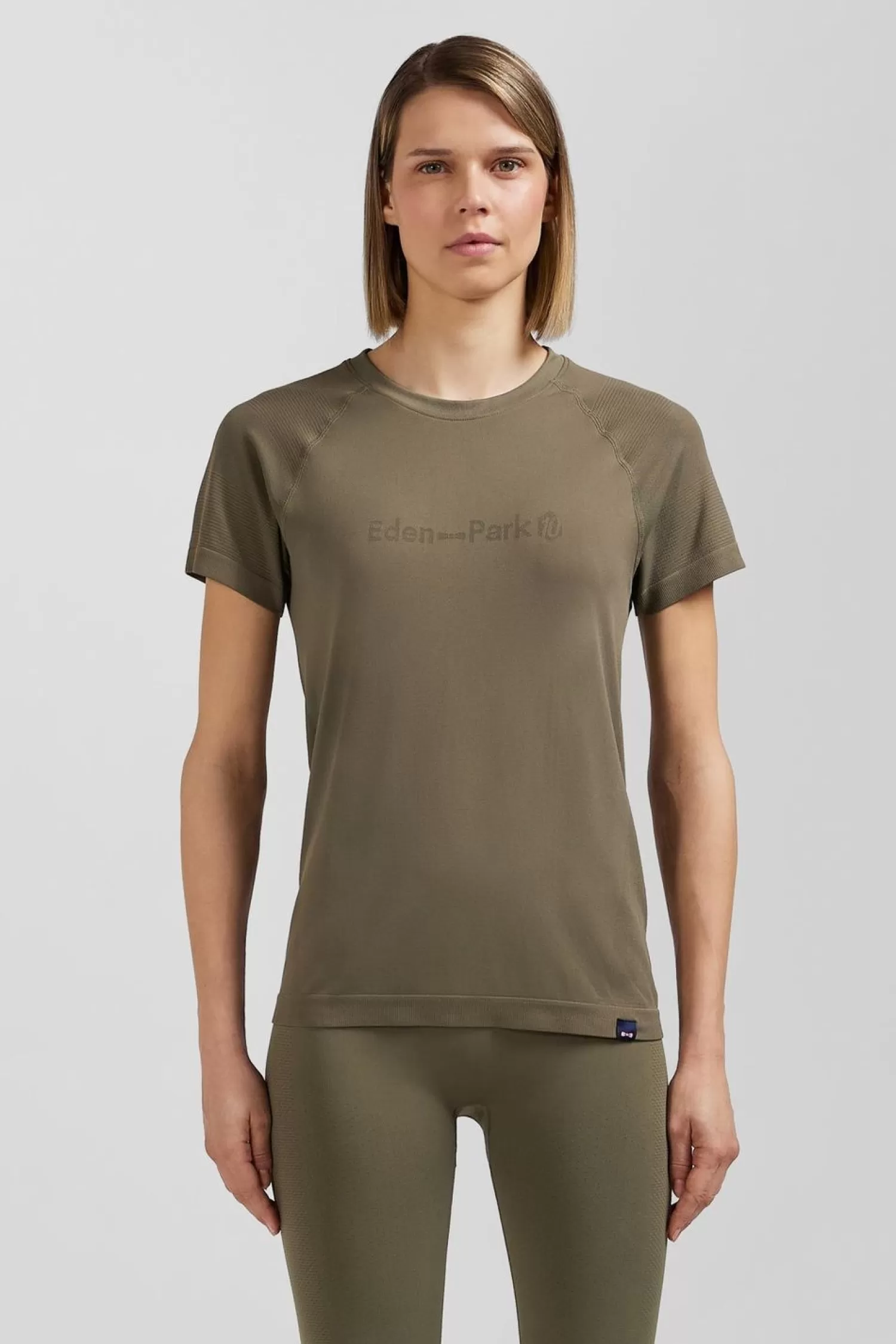 Eden Park T-Shirt De Sport Manches Courtes A Details Cercles Kaki-Femme T-Shirts