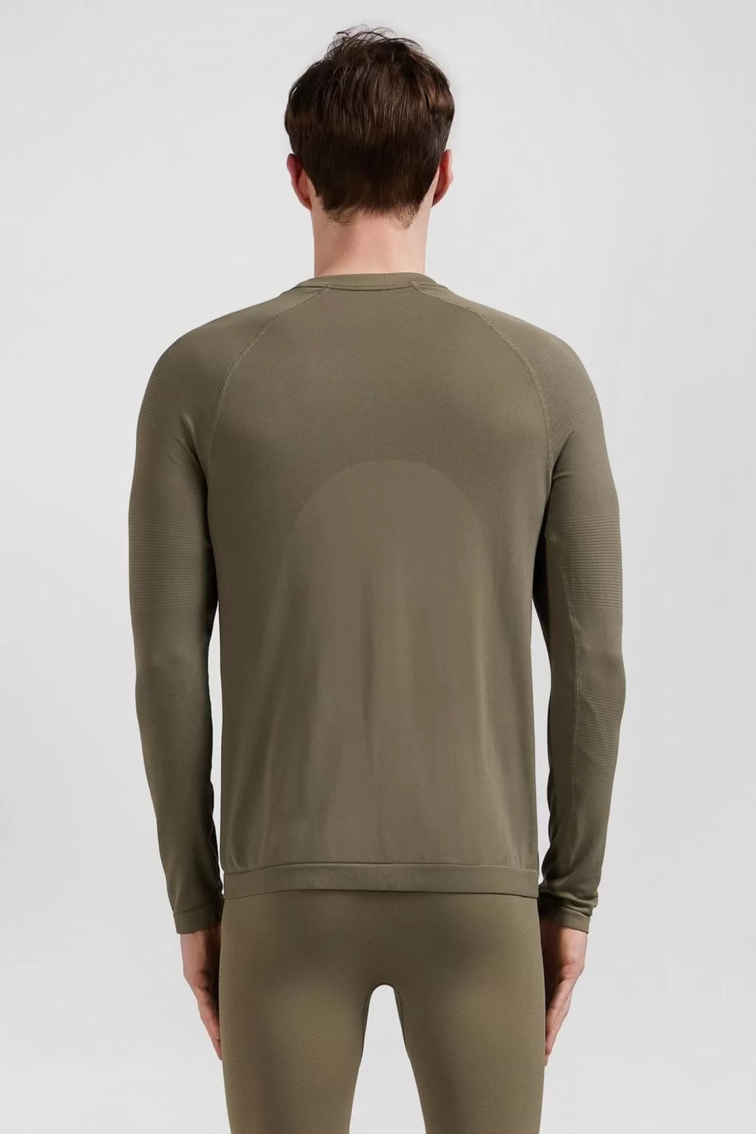 Eden Park T-Shirt De Sport Manches Longues A Details Cercles Kaki-Homme T-Shirts