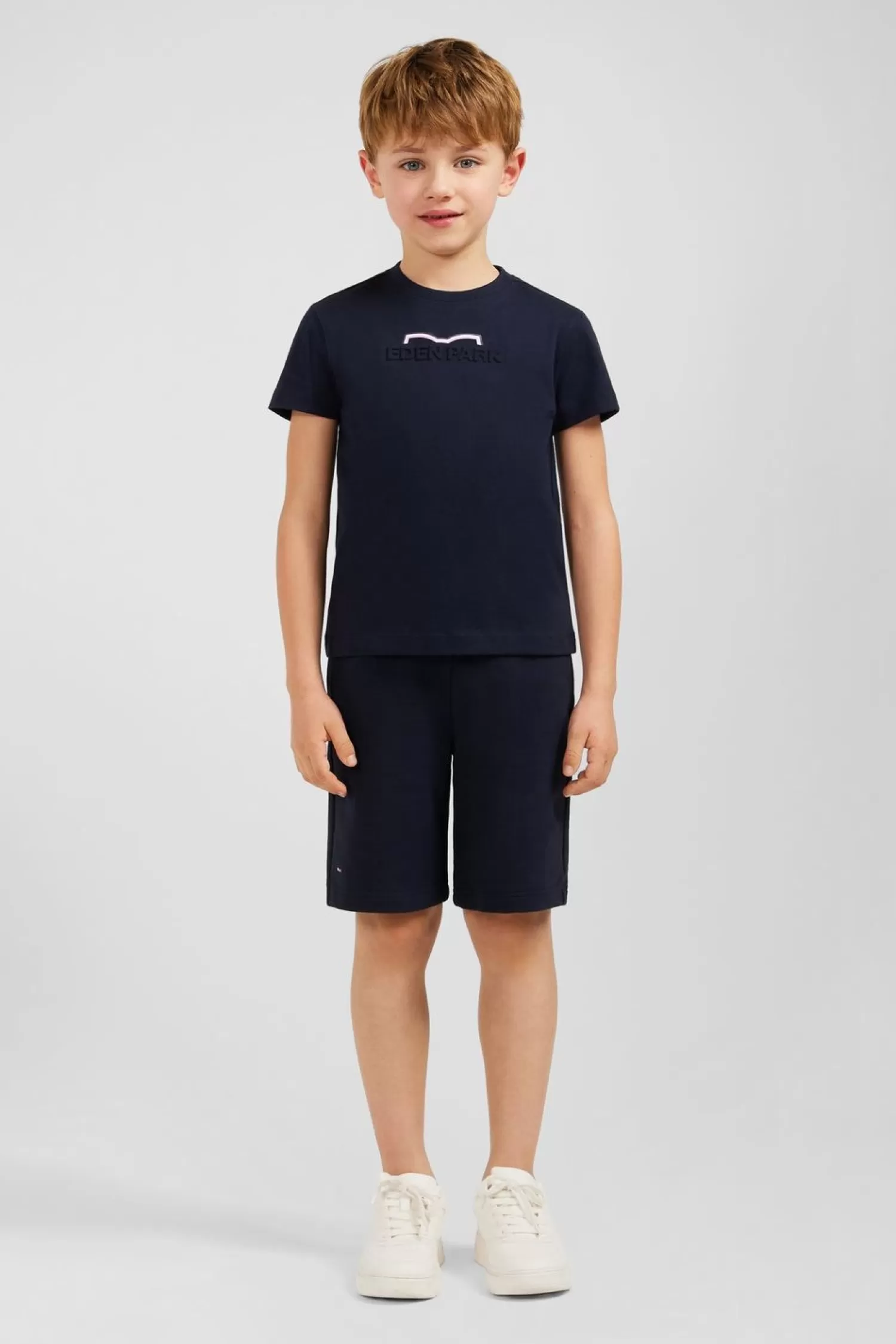 Eden Park T-Shirt Debosse Marine En Jersey Coton-Enfant Enfant