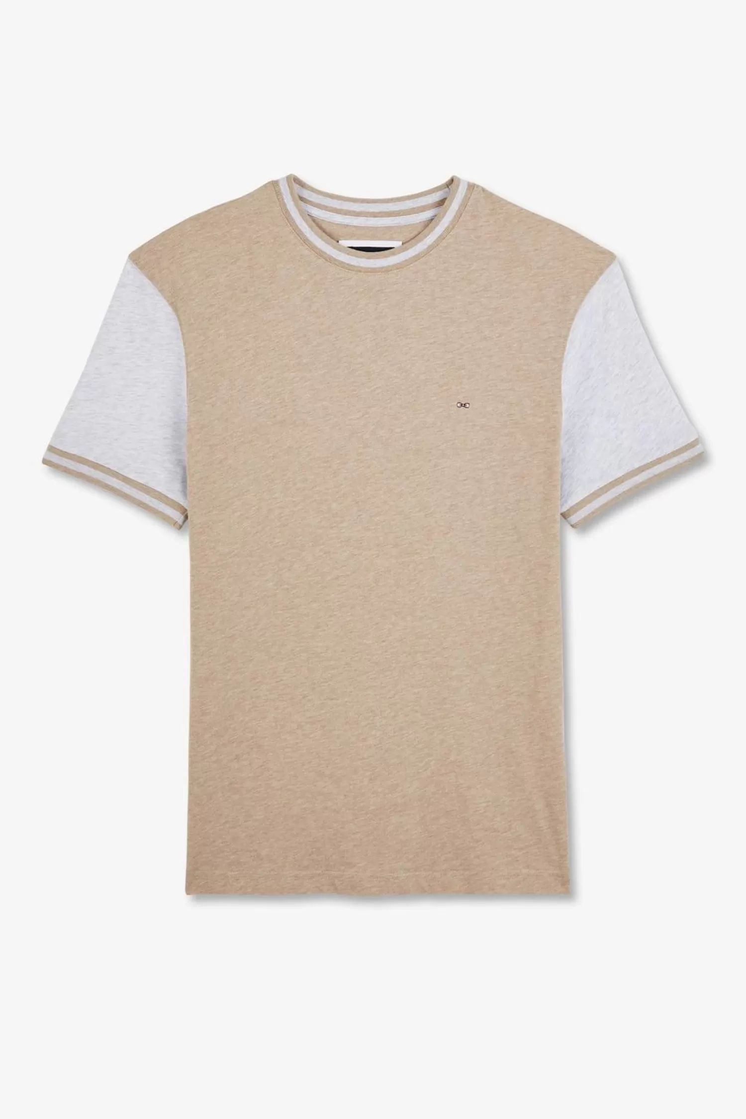 Eden Park T-Shirt Manches Courtes Beige Colorblock-Homme T-Shirts