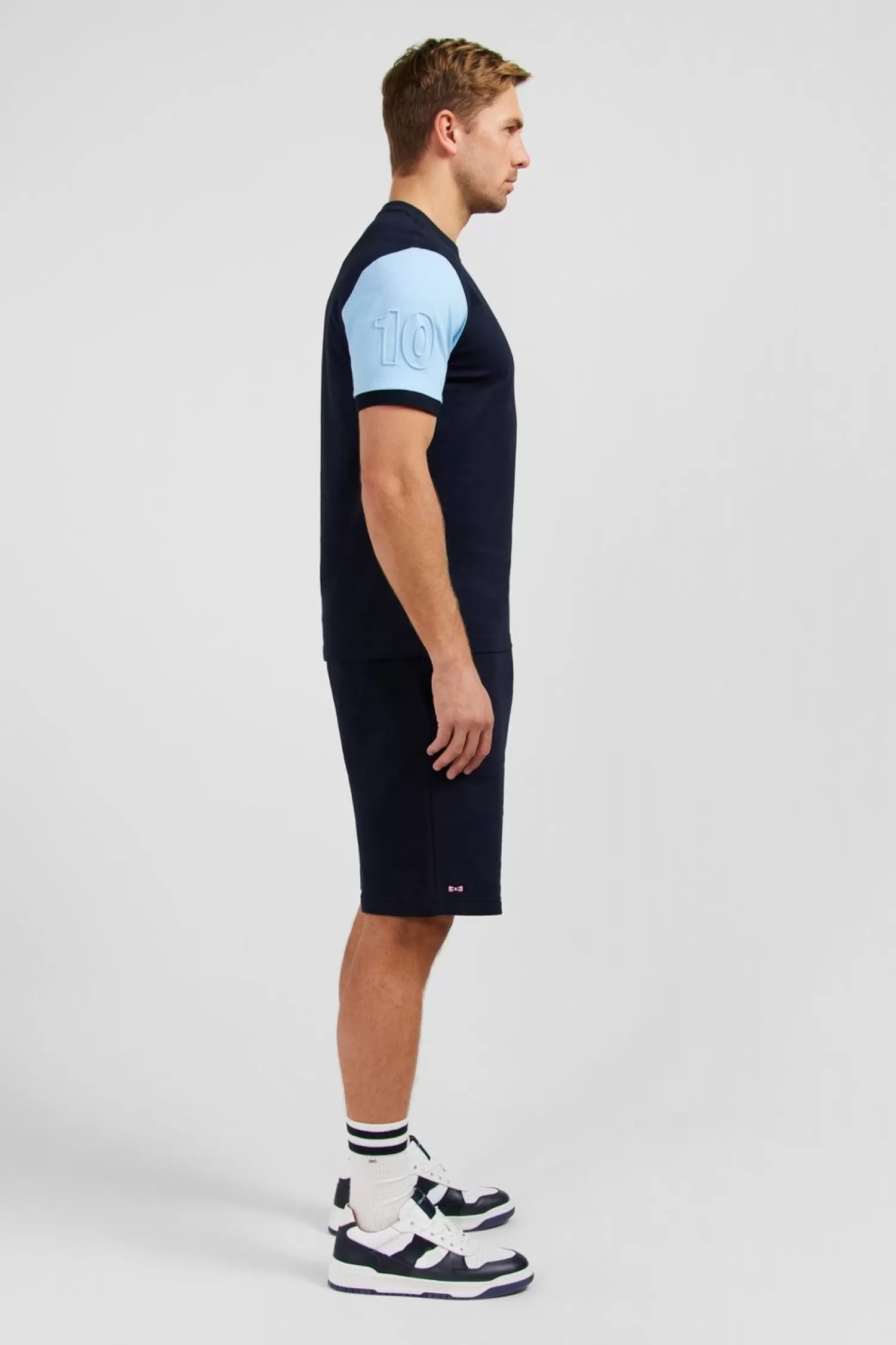 Eden Park T-Shirt Manches Courtes Bicolores Marine En Coton-Homme T-Shirts