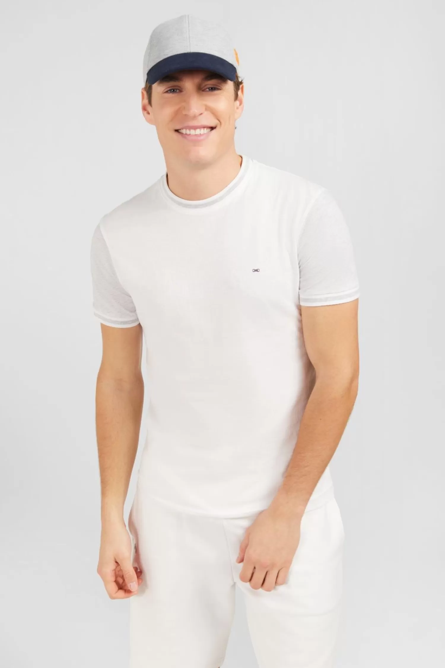Eden Park T-Shirt Manches Courtes Blanc Colorblock-Homme T-Shirts
