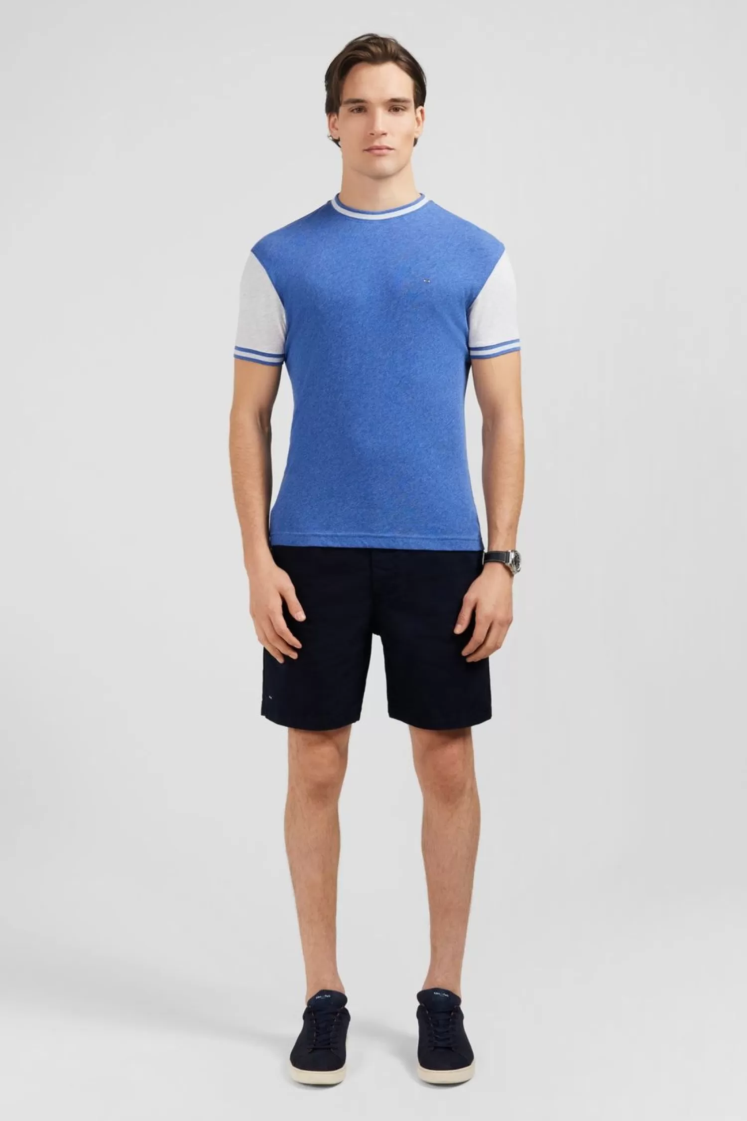 Eden Park T-Shirt Manches Courtes Bleu Colorblock-Homme T-Shirts