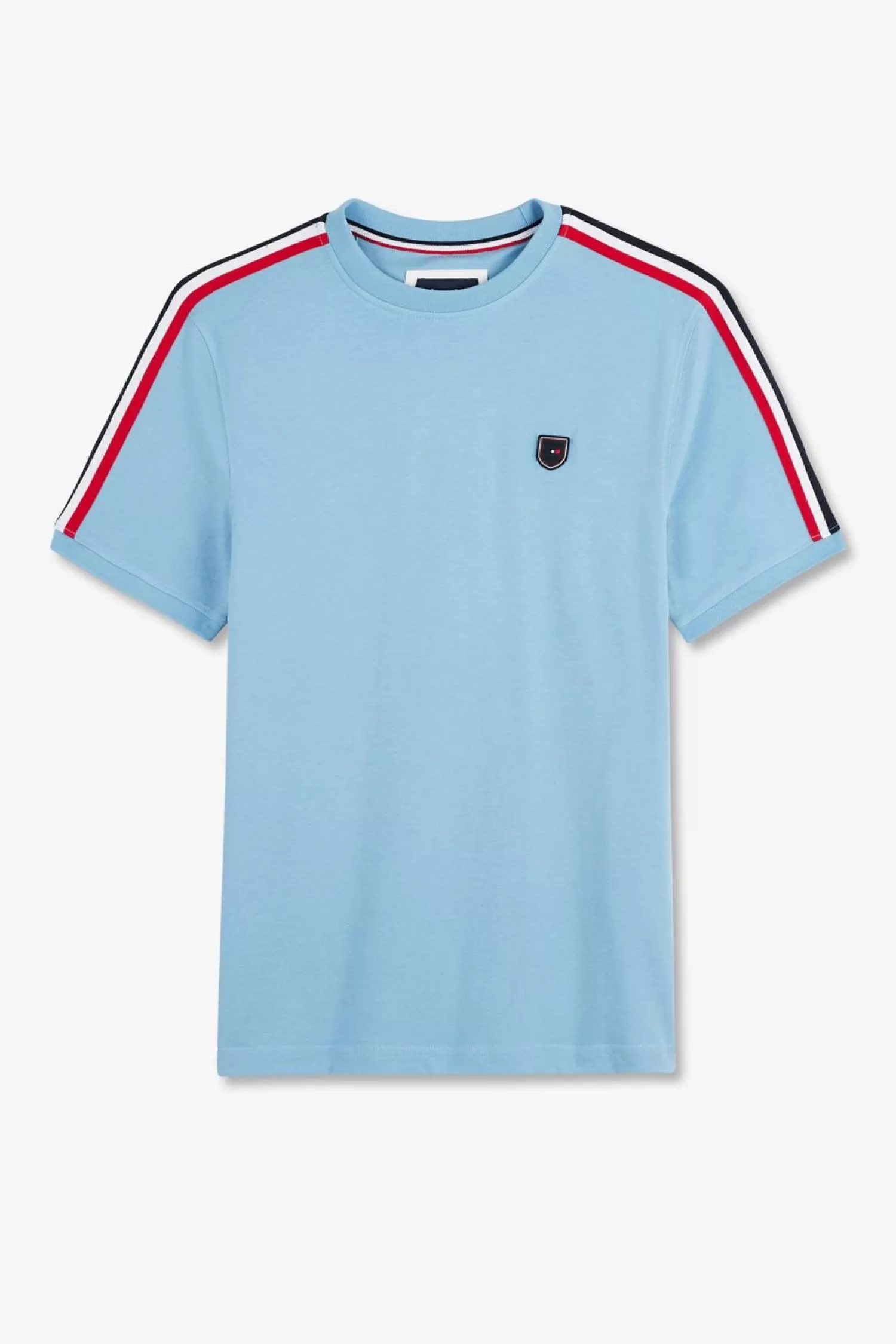 Eden Park T-Shirt Manches Courtes Ciel En Coton Galons Epaules Tricolores-Homme T-Shirts