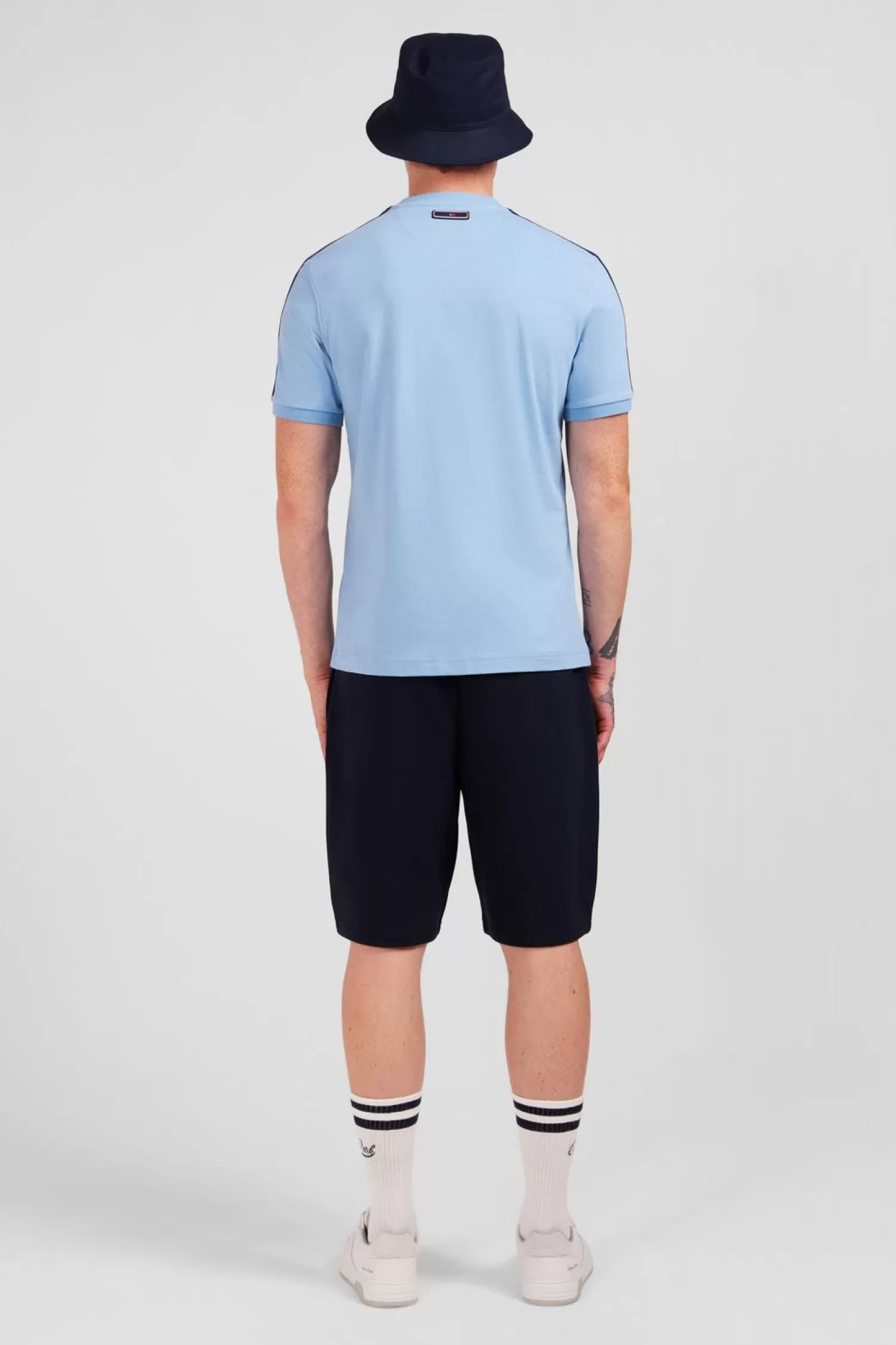 Eden Park T-Shirt Manches Courtes Ciel En Coton Galons Epaules Tricolores-Homme T-Shirts