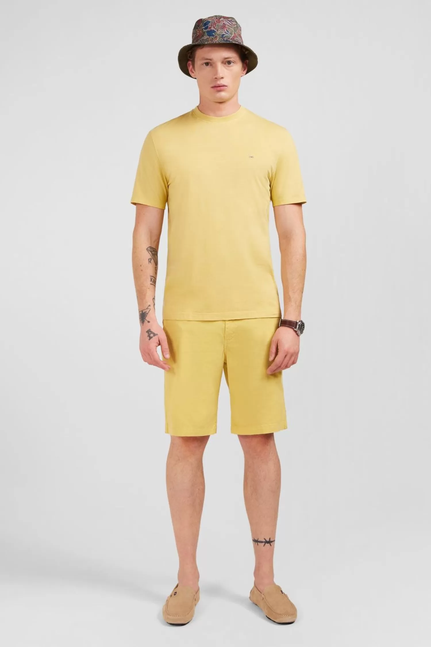 Eden Park T-Shirt Manches Courtes Jaune Uni-Homme T-Shirts