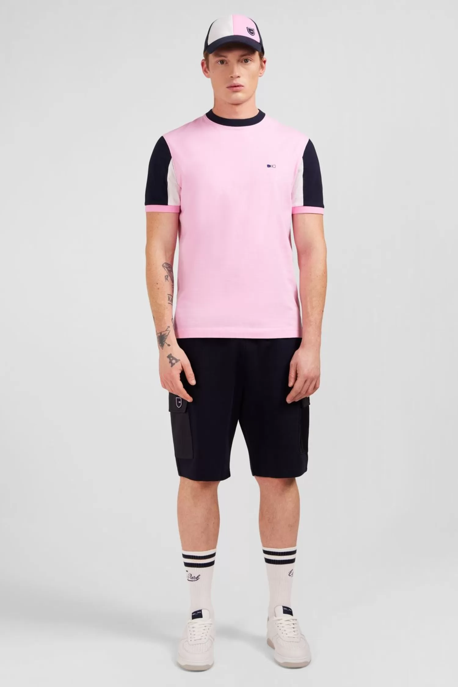 Eden Park T-Shirt Manches Courtes Rose En Coton Broderie Numero 10-Homme T-Shirts