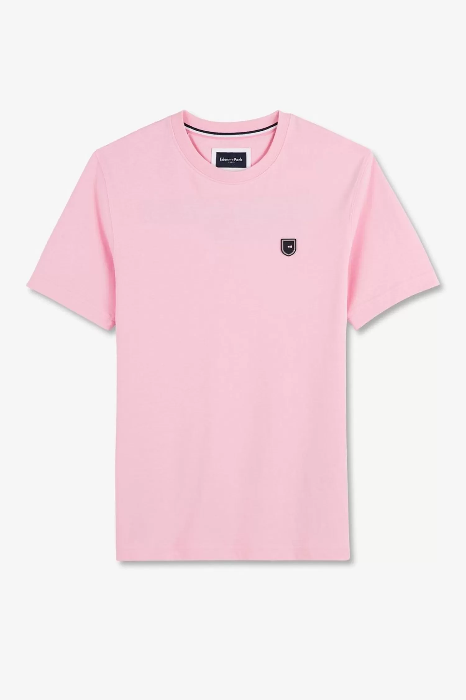 Eden Park T-Shirt Manches Courtes Rose En Coton Embleme Dos-Homme T-Shirts