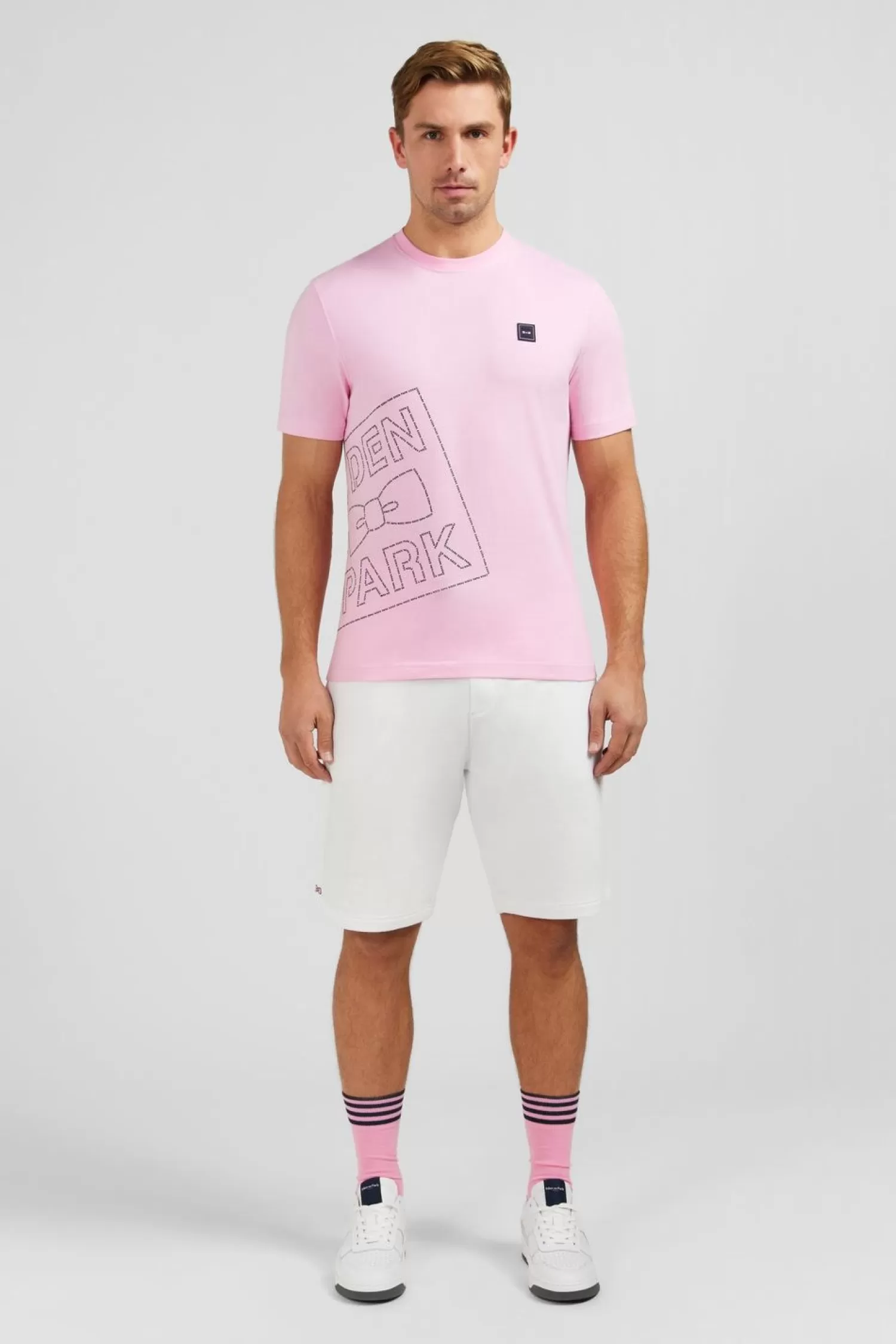 Eden Park T-Shirt Manches Courtes Rose En Coton Serigraphie -Homme T-Shirts