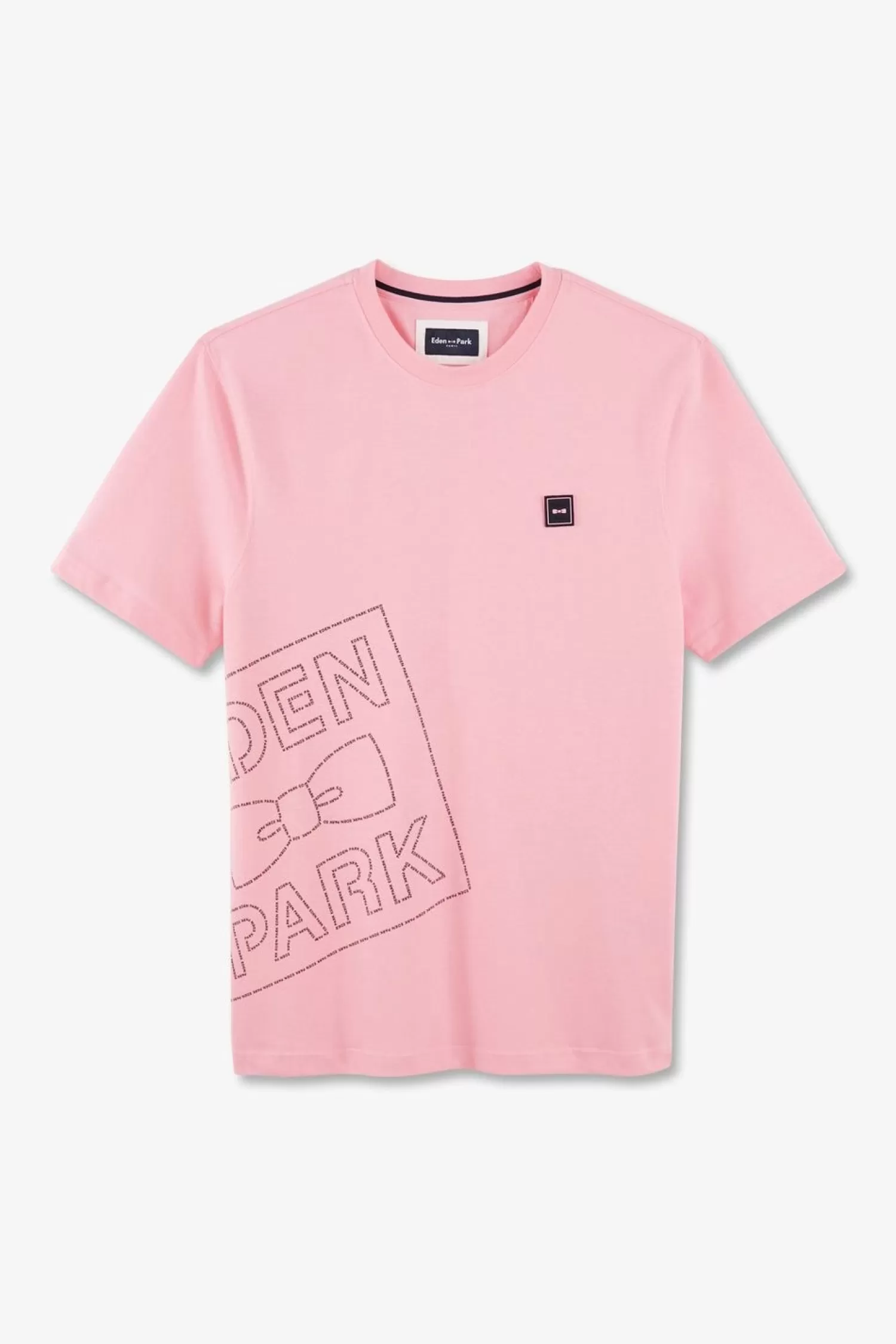 Eden Park T-Shirt Manches Courtes Rose En Coton Serigraphie -Homme T-Shirts