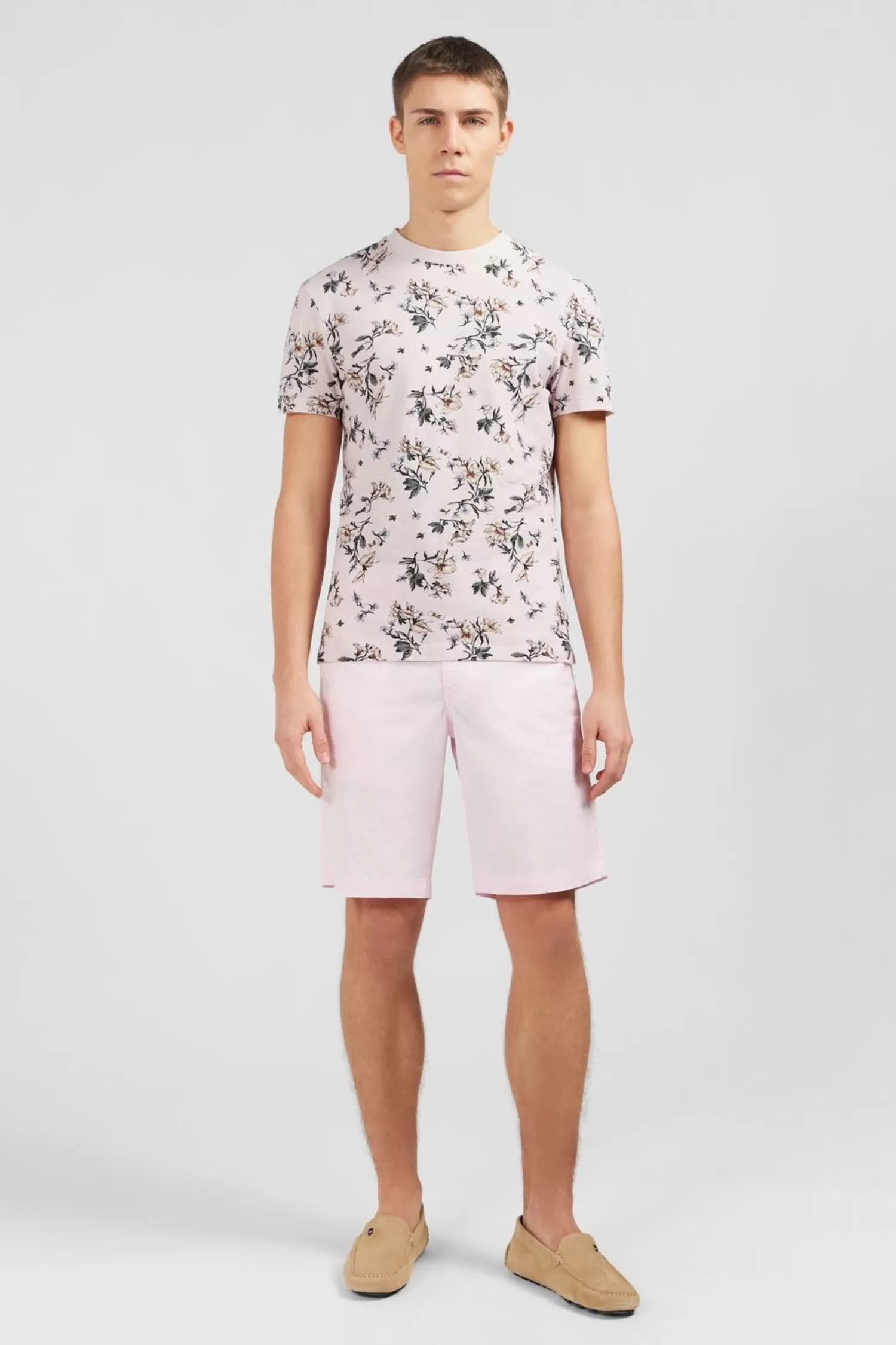 Eden Park T-Shirt Manches Courtes Rose Imprime Feuilles-Homme T-Shirts