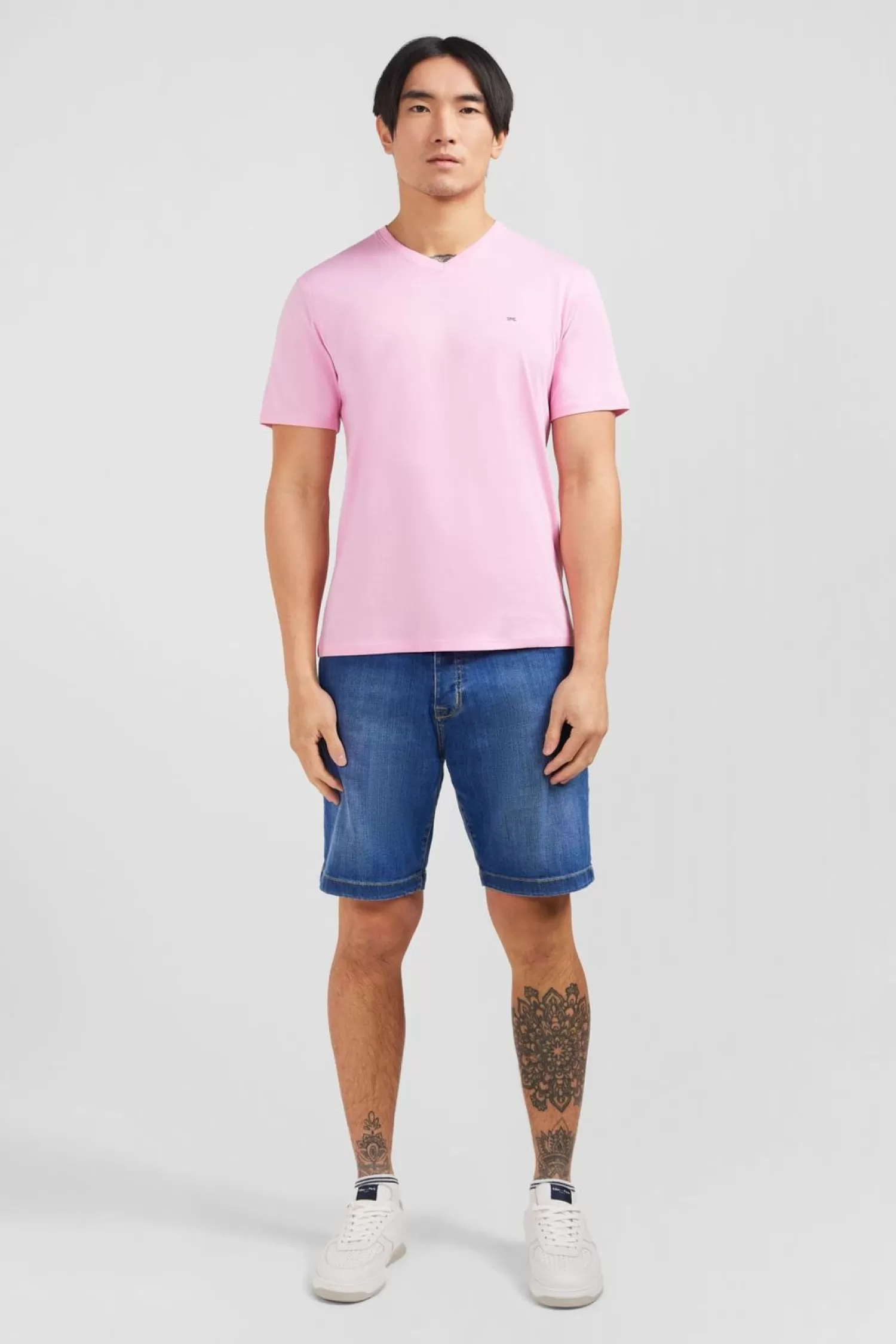 Eden Park T-Shirt Rose Col V A Manches Courtes-Homme T-Shirts