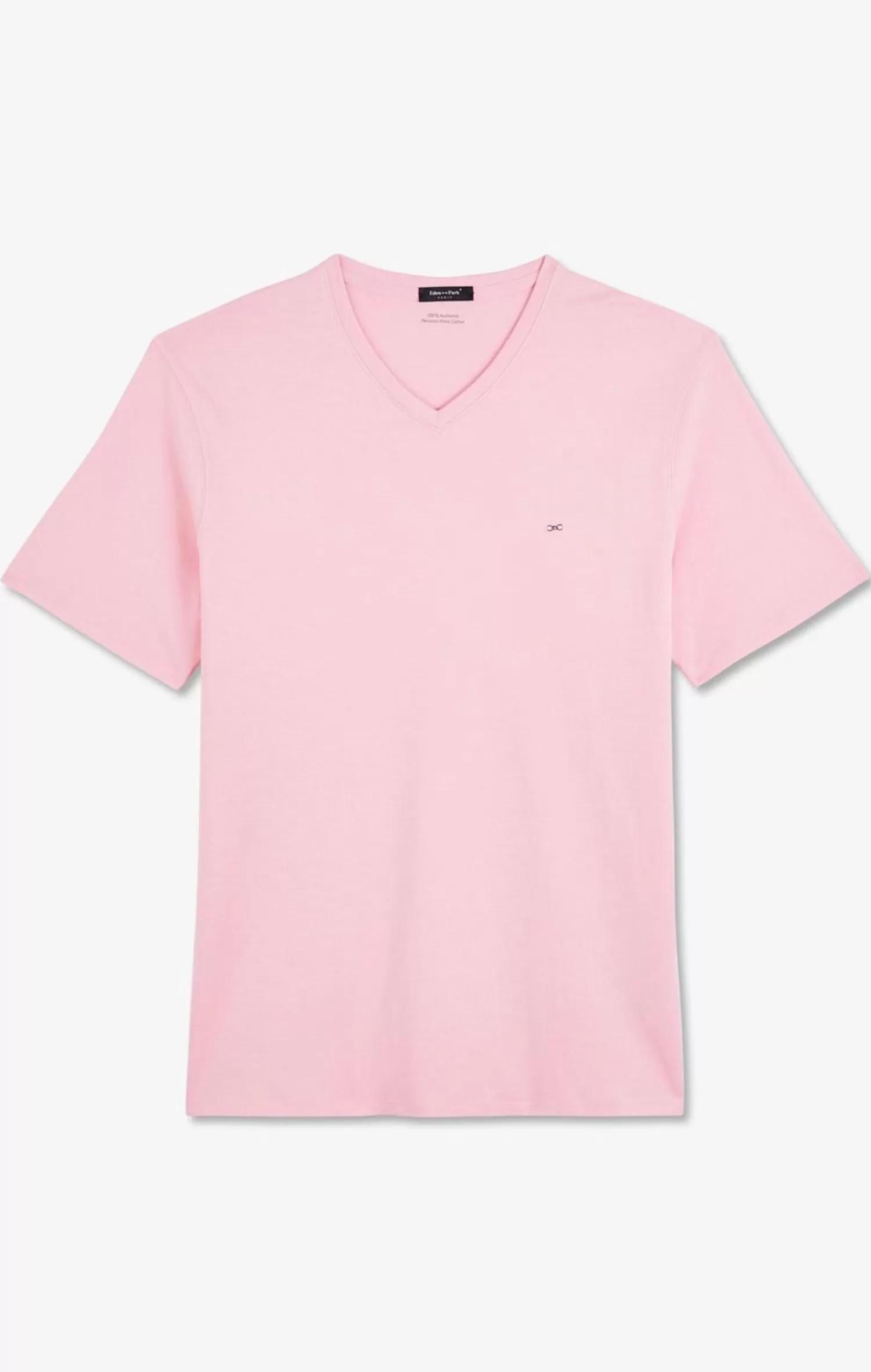 Eden Park T-Shirt Rose Col V A Manches Courtes-Homme T-Shirts