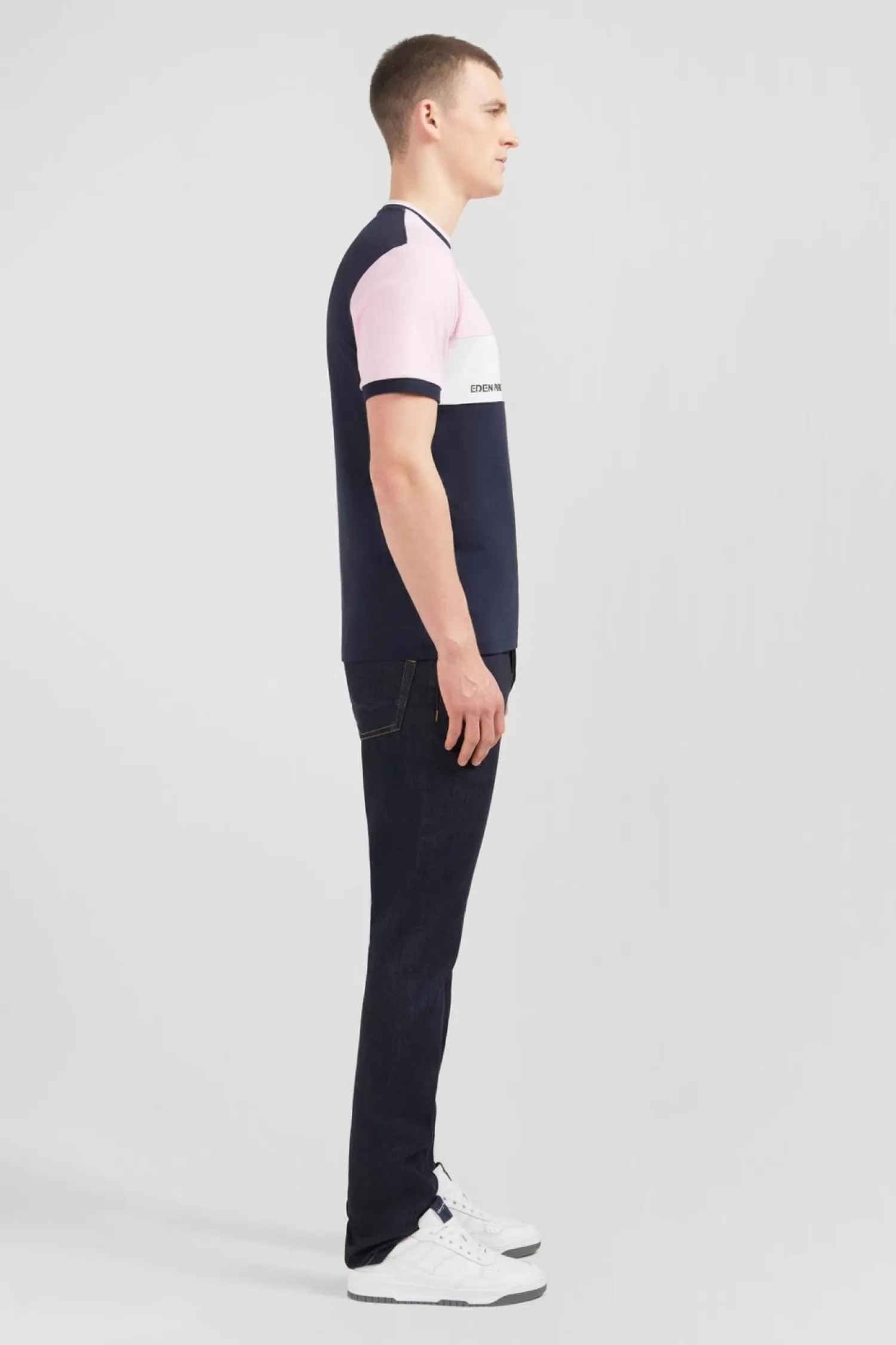 Eden Park T-Shirt Rose Colorblock A Manches Courtes-Homme T-Shirts